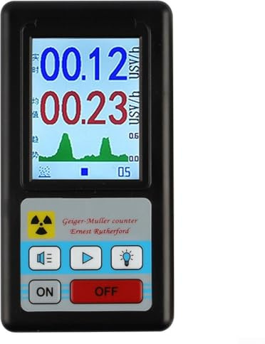 Für GEIGER Zähler Strahlungsdetektor, BR-6 für GEIGER Zähler Handheld Nukleare Strahlung Detektor Dosimeter β α Röntgentest, Dosimeter Monitor mit LCD-Display (schwarz)