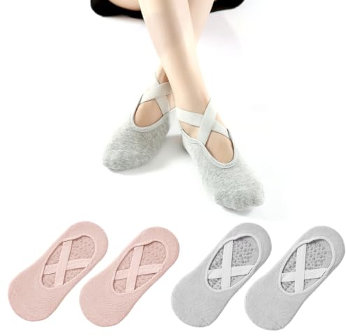 Zeayebsr yoga socken-yoga socken, 4pcs yoga socken,rutschfeste socken damen,Yoga Socken rutschfeste für Damen für Pilates,pilates zubehör, Barre, Ballett, Tanz,yoga