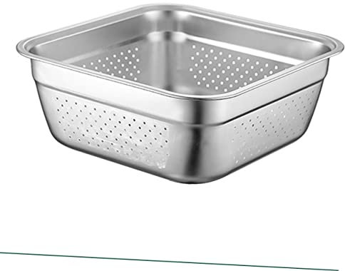 Ciieeo Edelstahlsieb Für Waschbecken Reisreinigersieb Obstwaschkorb Aus Metall Gemüsewaschbecken Edelstahl-abtropfkorb Haushaltsküchenzubehör Gemüsehalter Flacher Boden Für Stabilität