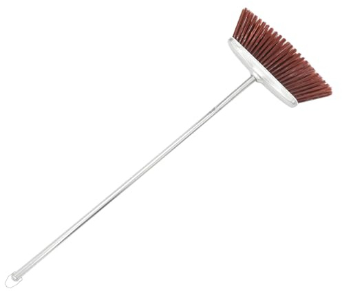 Garneck Portable Garbage Sweeping Besom with Long Handle, Stainless Steel and Nylon Construction, Sturdy Household Cleaning Broom for Indoor and Outdoor Use in Home and Style
