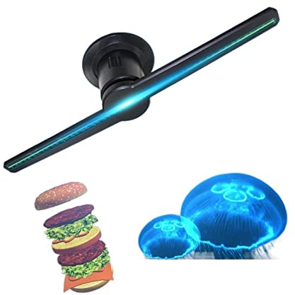 Holographic Fan, Naked-eye Holographic 3D Projector 3D Hologram Projector Advertising Display 1080P HD Trade Show LED Display Fan,for Businesses, Stores, Parties, Bars and More