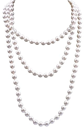 Perlenkette Damen,Perlen Kette,Perlenketten,Pearl Necklace,Kette Perlenkette Lang,Perlenschmuck Accessoires,Elegante Perlen Schmuck,Modische Modeschmuck Halskette,Ketten Necklace für Damen Herren