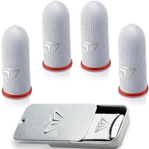 SIOPPKIK 4 Pièces Gaming Finger Sleeves - Gants Ultra sensibles - PUBG Mobile Gaming Finger Sleeve - Gants Gaming - Téléphone Portable Pouce Trigger Touchscreen