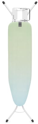 Tabla de Planchar Brabantia A, 110x30cm - Soothing Sea | 100% algodón de Comercio Justo | Diseño Compacto y Estable | Altura Ajustable y Soporte para Plancha de Vapor | Seguro para niños y Transporte