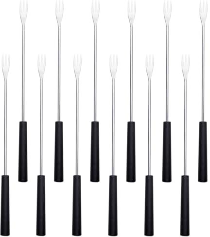 OFFSCH 12piezas Tenedores De Acero Inoxidable Para Fondue De Cocina Tenedores Para Frutas Exquisitas y Queso Suministros Para Hornear Para Usar Eventos De Fondue