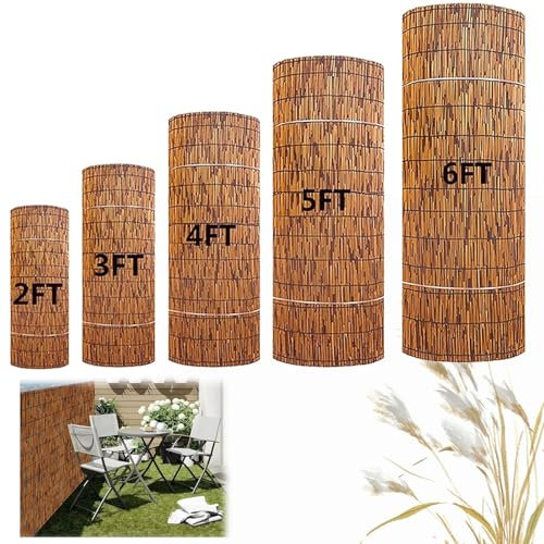 LRHELPBNR Natürlicher Schilfrohrzaun, Umweltfreundlicher Schilfrohrzaun, Für Garten, Balkon Und Terrasse, Balkonsichtschutz, Natürlicher Sichtschutzzaun(H0.91xL3m/H3xL10ft)