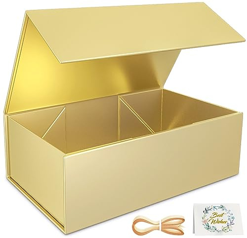 1 Packung Geschenkboxen, 24 x 15 x 7,6 cm Geschenkboxen für Geschenke mit Deckel, Magnetverschluss, rechteckig, faltbar, für Trauzeugen, Antragsbox, Hochzeit, Weihnachten, Halloween