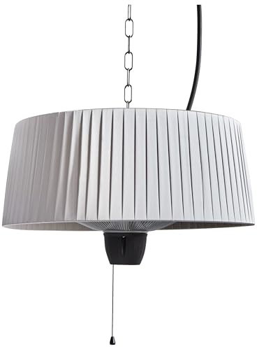 Lampa Terrassvärmare Halogen 1500 W Elektrisk Terrass Trädgård Utomhus Tillbehör Stål Aluminium Ljusgrå Ascea