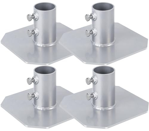 4 Pack Stationary Dock Base Plate,Floating Dock Brackets Hardware, Dock Foot Plate Stationary Dock Bottom Pad for Feet Post Pipe Pole Leg,Support and Hold Docks & Prevent Sinking into Mud