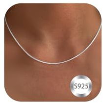 925 Sterling Silver Chain Necklace for Women 16-24 Inch Silver Jewelry Gift (Box Chain, 18 Inch)