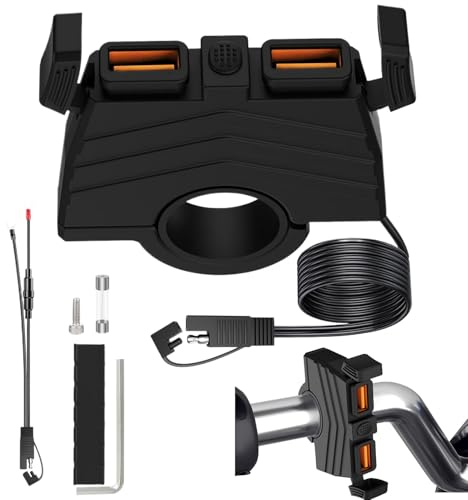 Zyntora Cargador de Teléfono para Motocicleta | Cargador USB para Moto | Adaptador Impermeable de Montaje en Manillar para Scooter