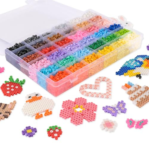 Vaessen Creative Set Stirare 5 mm- Kit 12.000 Pz-36 Perline da Infilare per Fai da Te, Lavoretti DIY, Gioielli, Decorazioni e Idee Creative, Diversi Colori