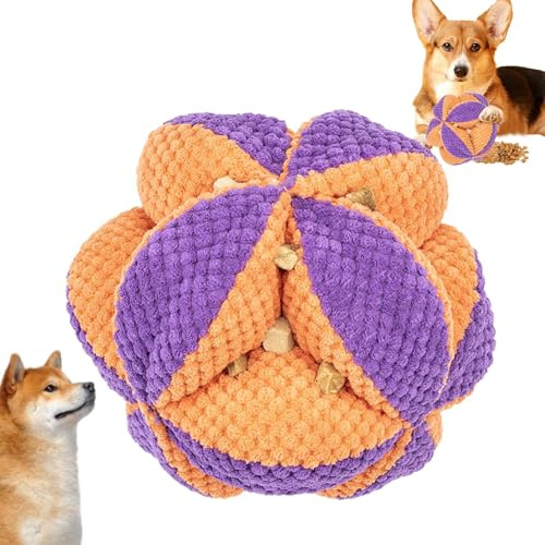 Balle à renifler pour chien – Balle de nourriture puzzle douce et texturée pour chien – Jouet de recherche de nourriture attrayant, design à mâcher sûr | Pour chiots, chiens adultes, Tra