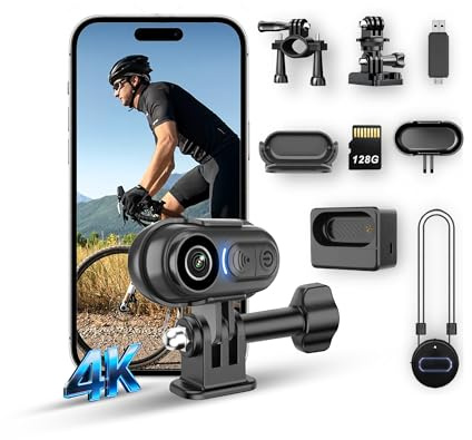 LEECHATWIN 4K Wearable POV Action Camera, IPX7 Waterproof Mini Body Camera with 6-Axis Image Stabilization, Hands-Free Thumb Camera for Cycling Vlog Travel Outdoor Sports