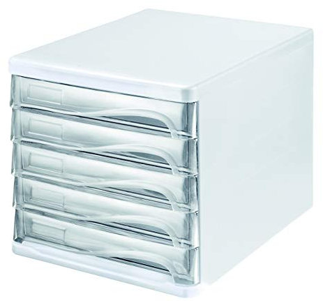 helit H6129402 - Schubladenbox „the wave“, glasklar/Weiß