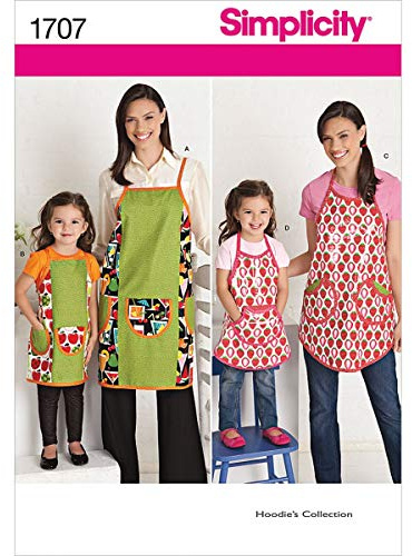Vogue Fabrics Simplicity 1707 Child's and Misses Aprons Sewing Pattern, Size S-L