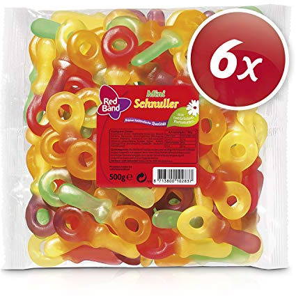 Red Band Fruchtgummi Schnuller 500 g Beutel – 6er Pack | Fruchtgummi