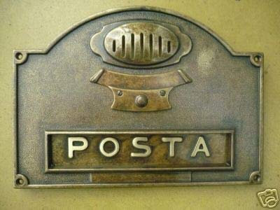 arterameferro Placca Buca Lettere Posta in Ottone Brunito per citofono con pulsantiera