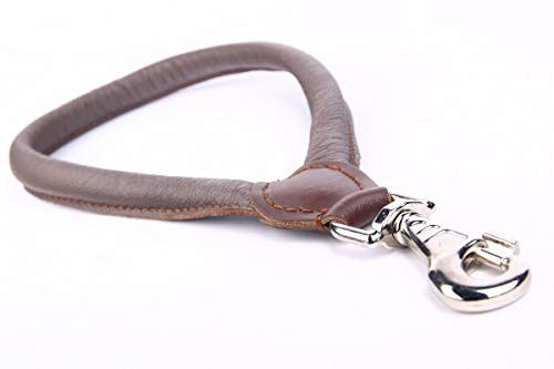 Echt-Leder-Hunde-Kurz-Führer-Leine 508 Hundeleine ø10x30cm lang DAS ORIGINAL in braun