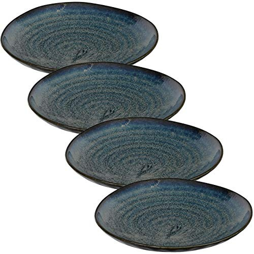 TOKYO design studio, Cobalt Blue, 4 Teller Set, 4-TLG., Ø 19 cm, Porzellan aus Japan