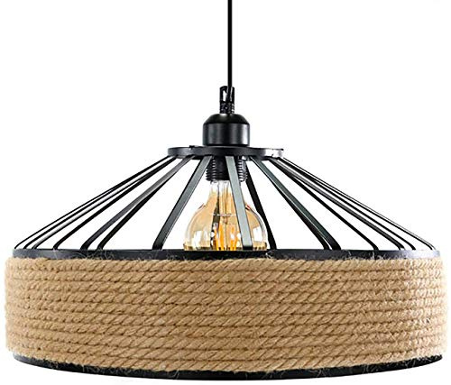 Lámpara de techo West, lámpara colgante, lampara estilo rústico, lámpara de cuerda de cáñamo, decoración viintage, lampara retro, lampara vintage
