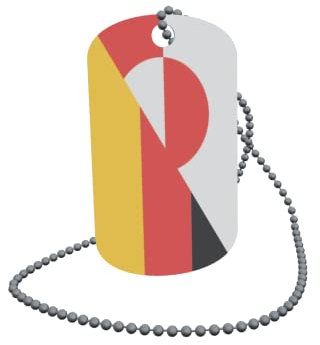 U24 Dog Tag Erkennungsmarke ID Tag an Kette Flagge Grönland-Deutschland Alu 30 x 50 mm