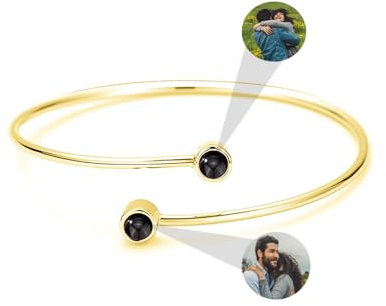 Aina Lighting Personalisierte Foto Armband Personalisierte Projektion Armreif mit Bild im Stein versteckte Bild Armband Ich Liebe Dich Armband in 100 Sprachen Geschenke für Frauen