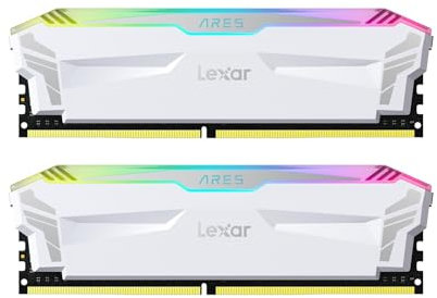 Lexar ARES RGB RAM DDR4 32GB Kit (2x16GB) 4000MHz, DRAM 288 pin U-DIMM PC Memoria, Memoria di Gioco Desktop ad alte prestazioni Supporta XMP 2.0, CL18-22-22-42, 1.4V, Bianco