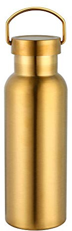 Edelstahl Thermobecher 500ml Auslaufsicher Travel Mug Thermo Becher mit Deckel Isolierbecher für Eisige oder Heiße Getränke Drinking bottle Trinkflasche Gold