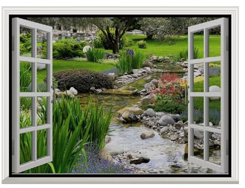 Mosquitera para ventana, mosquitera de tela para ventana, malla refinada de fibra de vidrio para ventana, protección contra mosquitos y moscas, 80x115cm, Negro