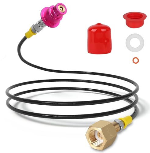EFUTURETIME Co2 SodStream Quick Connect Hochdruckschlauch 1.5m für W21.8-14 | Adapter für W21.8-14 CO2 Gasflaschen, Kompatibel mit Wassersprudler Duo, Crystal 3.0, Gaia, Art, Terra