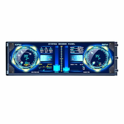 VSDISPLAY 14.5 Inch Touch Monitor for HYTY Y70 Computer Case 2560x720 IPS Stretched Bar LCD for DIY PC Case AIDA64 GPU CPU Data Monitoring Secondary Display