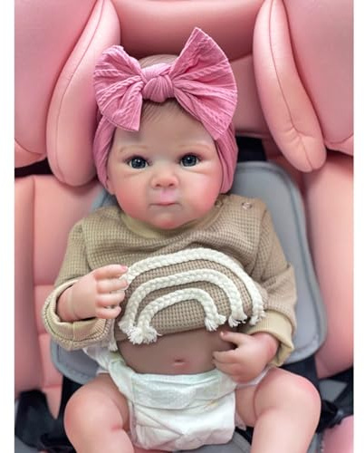 Lonian Reborn-Puppen, Mädchen, realistische Augen, offen, 18 Zoll, 45 cm, Silikon-Babypuppe, die echt aussieht, lebensechte Babypuppe, Neugeborene, echte Puppe mit weichem Körper