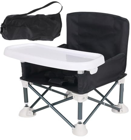 Baby-Fütterungsstuhl – faltbarer Baby-Hochstuhl | Verstellbarer Metallhochstuhl mit abnehmbarem Tablett, Kindersitzerhöhung mit Sicherheitsgurt für Neugeborene, Esstisch, Camping,