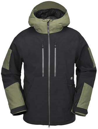 Volcom Insulated Ski Baggy Fit Winter Jacket WFO-Chaqueta de Invierno aislada para esquí y Snowboard, Negro S5, Small para Hombre