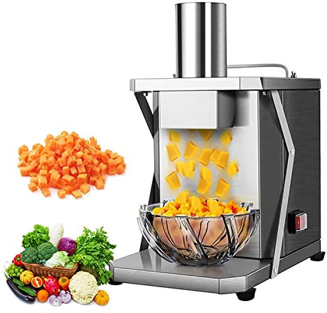 Máquina trituradora de verduras eléctrica, licuadora de alimentos de cocina, cortadora de cubitos de verduras eléctrica 5 en 1, máquina automática de cubitos de frutas y verduras comerciales