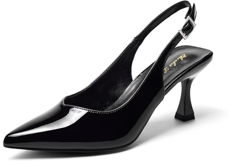 Zhabtuc Damen Pumps mit Kitten Heel, Slingback, 8 cm, Stiletto, spitz, geschlossene Zehenpartie, Elegante Brautschuhe für Hochzeiten