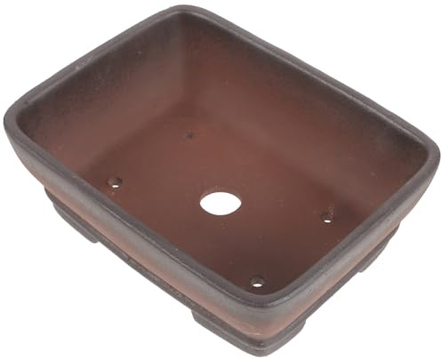 CIYODO Macetero Bonsai Rectangular de Arena Morada para Suculentas y Pequeños Bonsáis con Drenaje, Adecuado para Jardín y Decoración Exterior