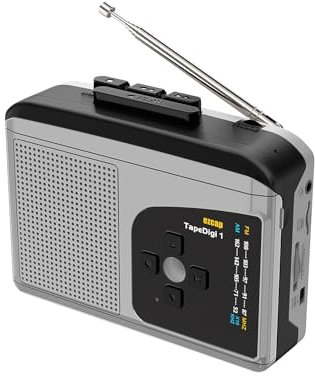 Docooler USB-Kassettenleser mit USB-Stromkabel, Konverter von Band zu MP3, Mikrofon, eingebauter Lautsprecher, Sprachrekorder, tragbar