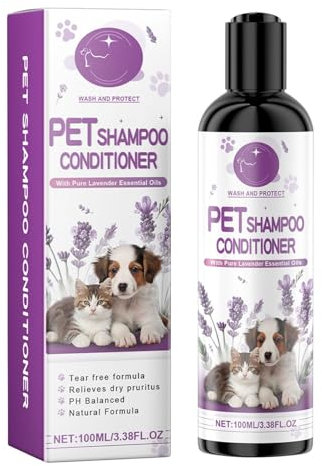 jamgeery Haustier-Shampoo-Conditioner, Haustier-Shampoo für Hunde | 100 ml Lavendel natürliches Hundeshampoo,Empfindliche Haut desodorierendes Haustierzubehör, feuchtigkeitsspendendes, pflanzliches