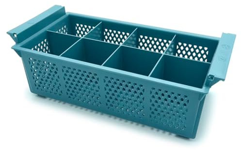 Cesta para cubiertos Genérico 8 compartimentos. Cestillo para lavavajillas Industrial con 8 compartimentos. Plástico, Azulado, 1 kg, 42,6 x 25 x 15 cm