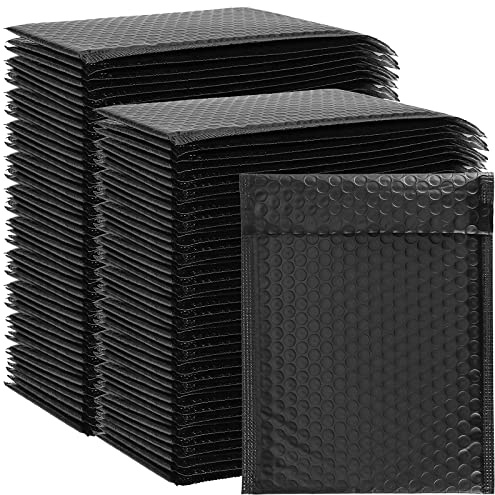 FAAING 80 stycken luftkuddar fraktpåsar A5 svart, 18 x 23 cm bubbelkuvert din A5, vattentät, vadderade kuvert fraktpåsar självhäftande A5 för förpackning frakt