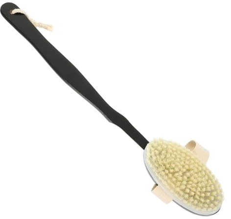 Healeved Spazzola da Bagno Manico lungo Ergonomico Curva in Nylon e Pp Esfoliante la Doccia Pulizia Corpo e Schiena