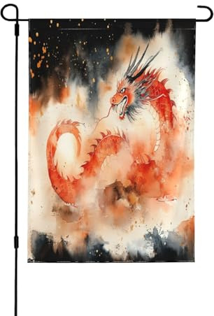 Drapeau chinois double face peint – Bannière de jardin, parfaite pour la décoration extérieure et intérieure, disponible en deux tailles