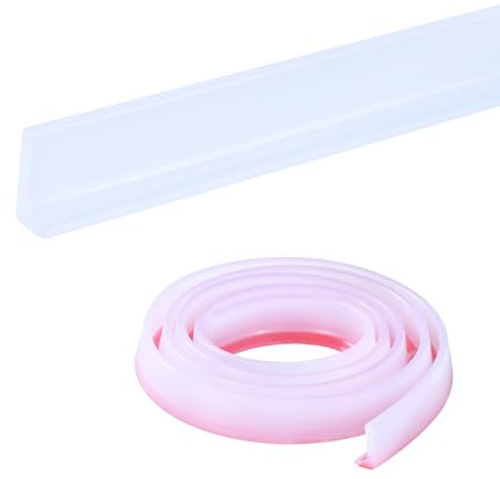 Zayejod Seuil de Douche Silicone Barrage d'eau Bande d'étanchéité Baignoire Barriere De Douche Bande de Retenue d'eau pour Salle de Bain Evier - 2M, Transparent