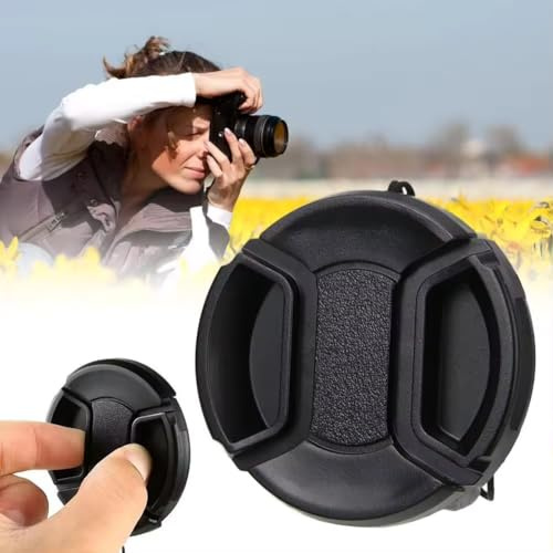 REFLEX CAMERA 67mm Lens Cap – Extra-Strong Spring Center Pinch Snap-On Front Protector with Anti-Loss Rope for DSLR & Mirrorless Lenses – Compatible with Canon, Nikon, Sony, Fujifilm & More (67mm)