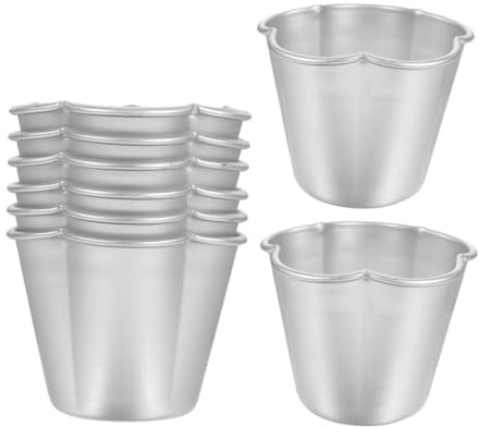 Toyvian 8 Pezzi Stampi Dolci in Alluminio Nonstick Formine Tonde per Budini Crostate Cupcake e Muffin Stampo Riutilizzabile per Dolci Individuali Facile da Sformare e Pulire