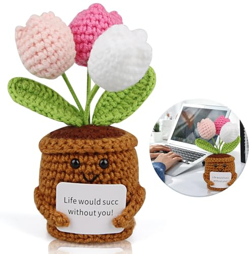Tulpen Sorgenfresser Glücklichmacher Danke für die Schöne Zeit Einbürgerung Geschenk Plüschtier Abschiedsgeschenk Kind Umzug Wenn aus Kollegen Freunde Werden Mutti Geschenk Gehäkelte Glücksbringer
