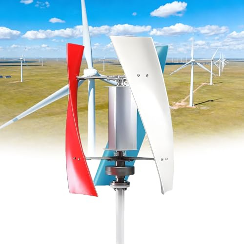 WTRYRN Generatore Eolico a turbina elicoidale Maglev a 3 Pale, generatore Eolico ad ASSE Verticale, con Controller e Ruota eolica ausiliaria, per Barche, Case, Gazebo e Chalet 24V-200W