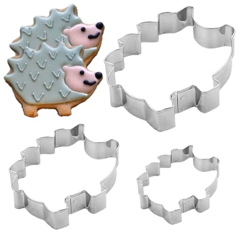 Plätzchenausstecher | 3-Teiliges Igel Motiv Backzubehör | Edelstahl Metall Ausstechformen - Für Obstgebäck Teige Zuhause Party Geburtstag Feiertag Küche Dessert Fest